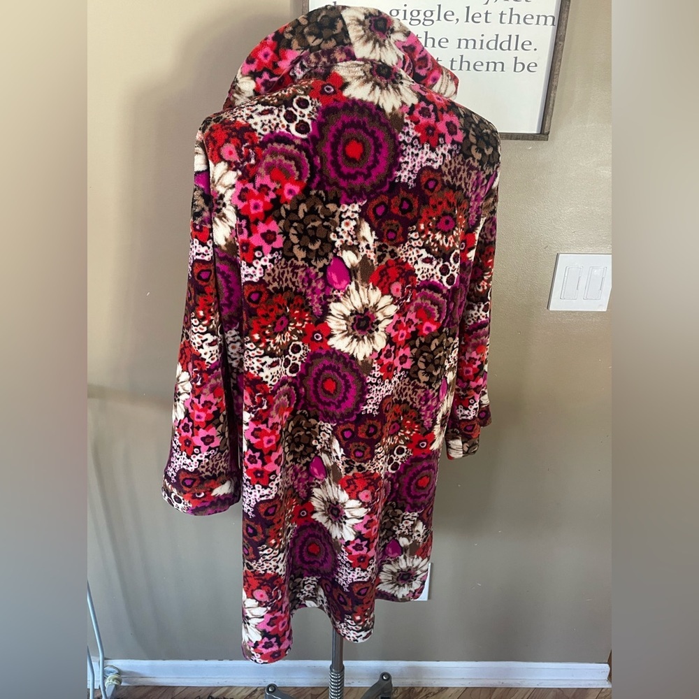 Vera Bradley Rosewood plush Robe Multicolor Fleece Accessory Womens size S/M - Picture 8 of 10
